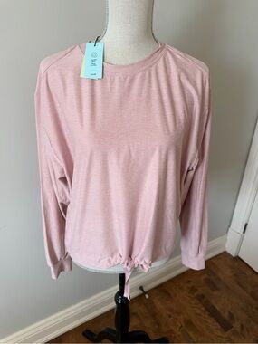 NWT LOLË Pink Long-Sleeve Tie-Hem Top